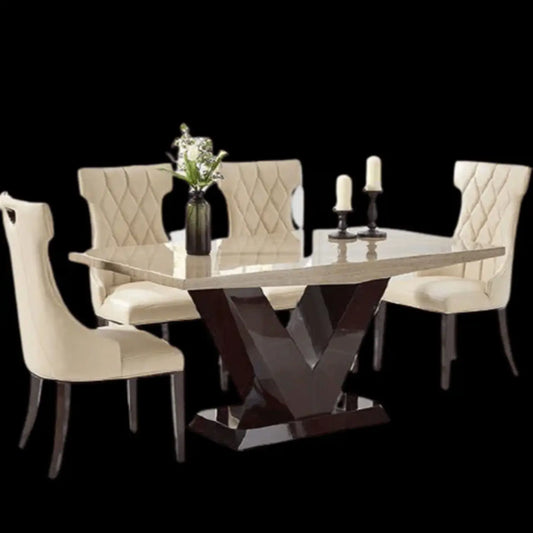 Crux White Wood Dining Table