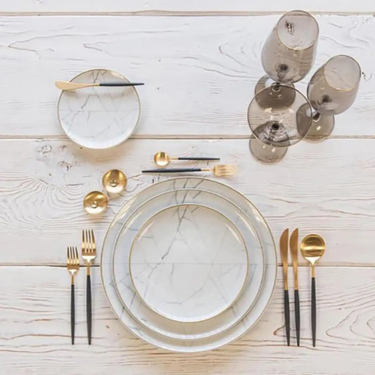 Eqarina White Modern Dinner Set