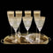 FEATHER CRYSTAL CHAMPAGNE & WINE GLASS SET