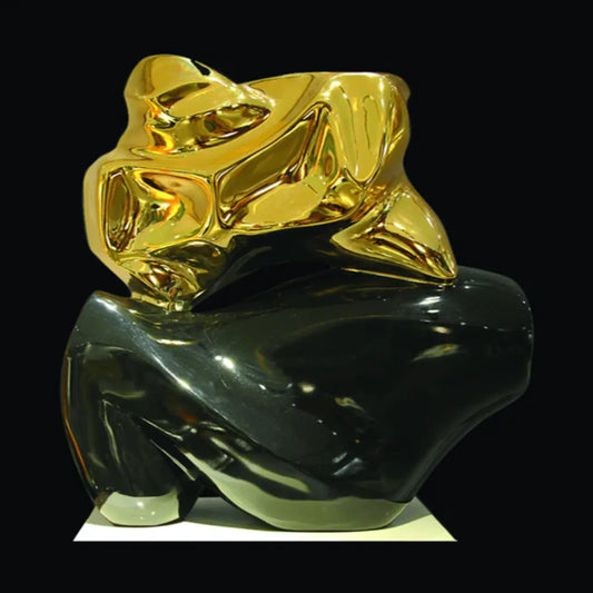 Gold and Black Metal Designer Sculpture