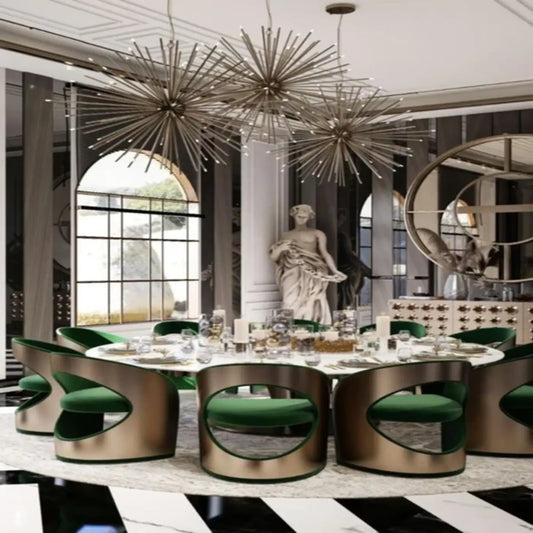 LEO MARBLE TOP WITH WOODEN BASE DINING TABLE