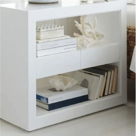 Luxury Levi White Bed Side Table