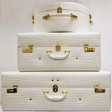 Luxury White Leather Luggage Set Luxury White Leather Luggage Set
