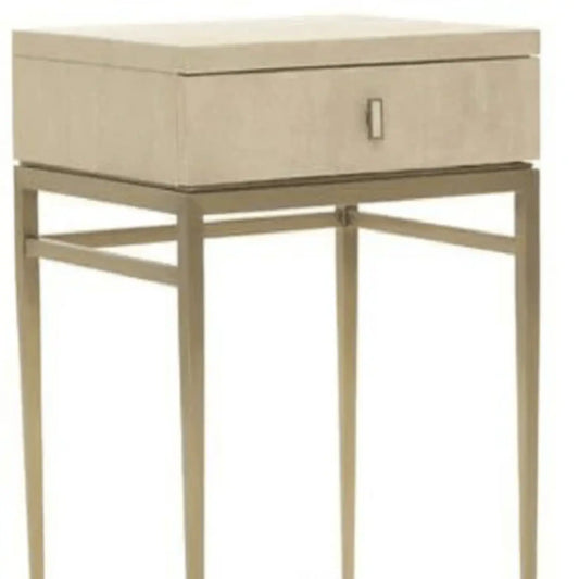 Modern Bruno Beige Bed Side Table