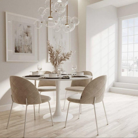 NordicAura Minimalist Round 4 Seater Dining Table