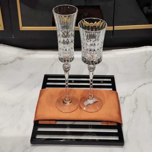 PERSOL CRYSTAL WINE AND CHAMPAGNE GLASS SET