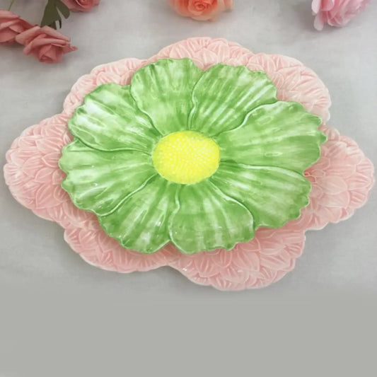 Pastel Flower Shape Bone China Dinner Plates