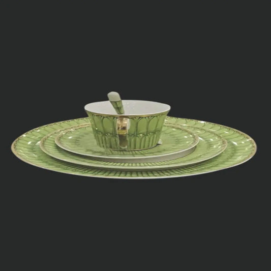 Pastoral Green Dinner and Tea Set