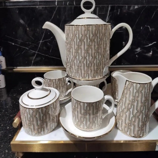 Resme White Tea Set