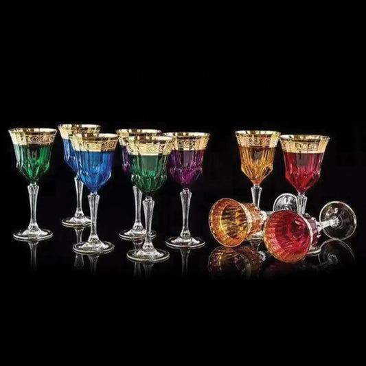 UNIQUE MULTI COLORED ROYAL WINE GLASSES