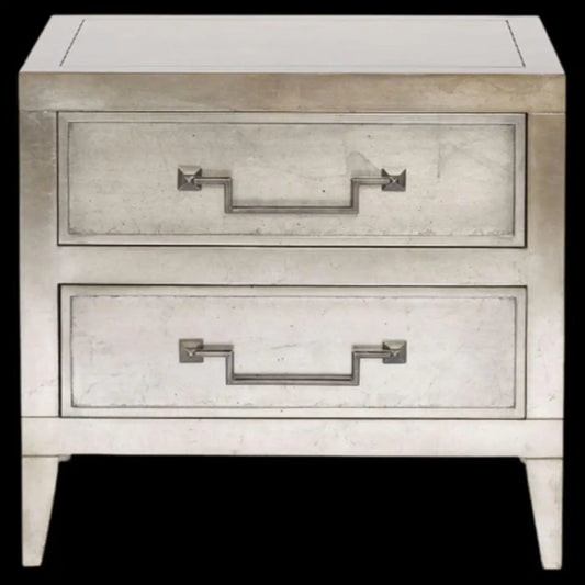 Venya Silver Coated Bed Side Table