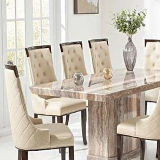 Vernee Marble Top Dining Table Set 8 Seater