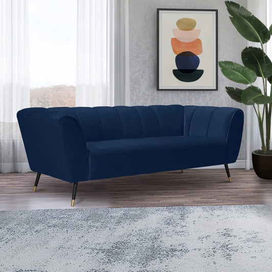 Fonteyn Blue Color Contemporary Three Seater Sofas