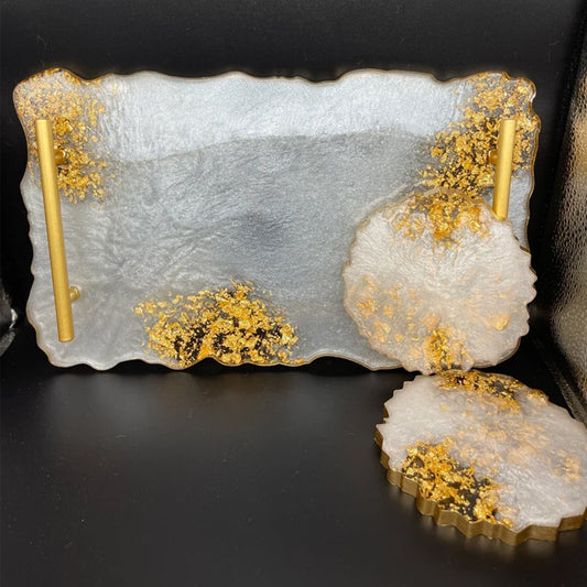 Regent Resin Coasters Set of 4 and Tray