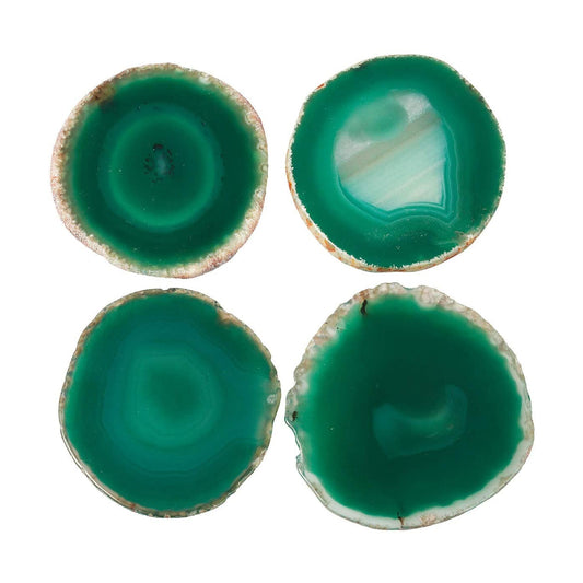 may Green Agate Hand Rounded Coasters For house worming Gift