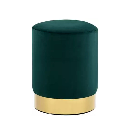 Sawyer Teal Green With Golden Metal Ottomans Poufs