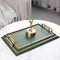 Prince Stone Pattern Wood Glass Tray for Home Decor