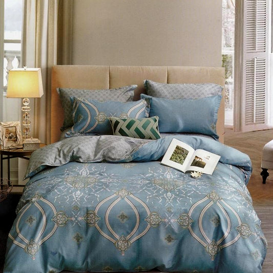 Ichiro Sky Blue Linen Full Soft Linen Duvet Cover Bed Sheets