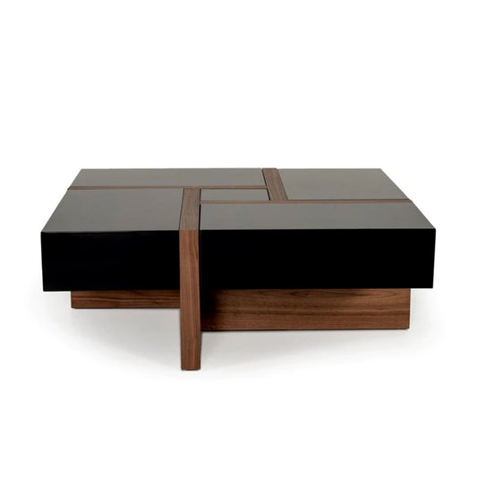 Arian Brown Square Modern Coffee Tables With 4 Drawers