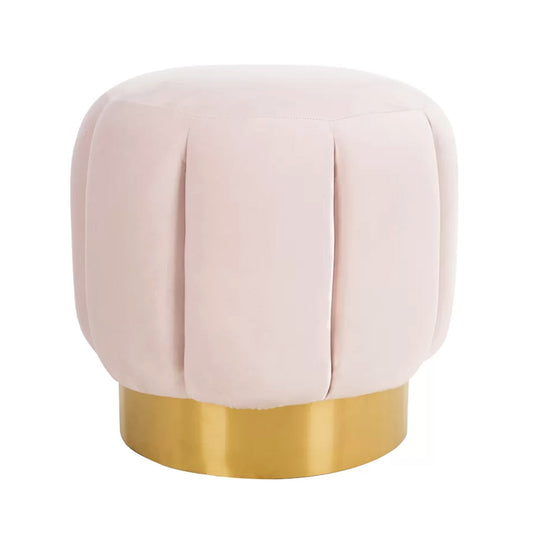Ryder Golden Metal Pink Ottomans Poufs