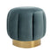 Sawyer-l Blue Golden Metal Ottomans Poufs