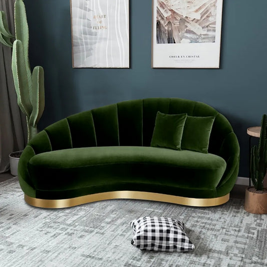 Nicholas Luxury Green Classic 3 Seater Sofas