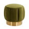 Daksh Quilted Green Gold Metal Ottomans Poufs