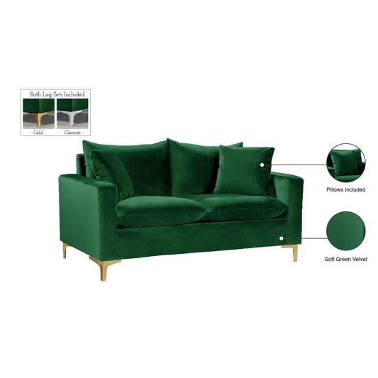 Doro Modern Green Luxury 2 Seater Sofas