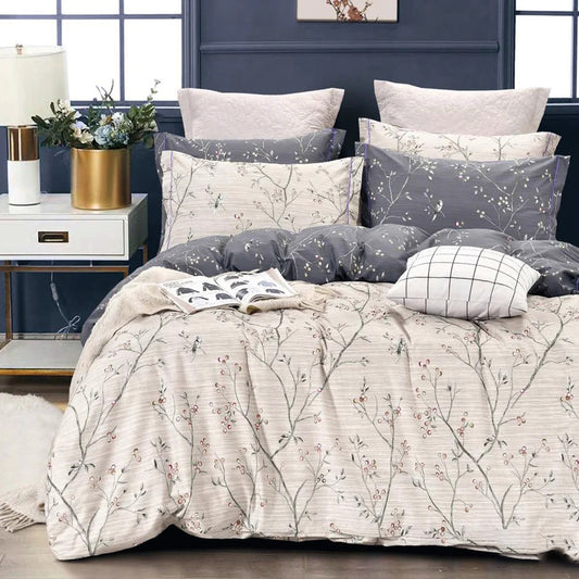 Andric Blue Tugged Bed Sheets