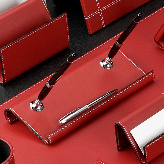 Maroon Color Office Desk Leather Accessories