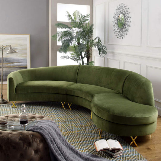 Elise Modern Green 5 Seater Sofas