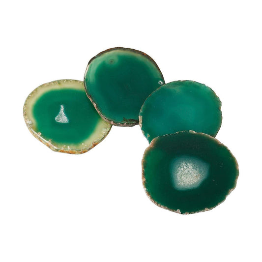 may Green Agate Hand Rounded Coasters For house worming Gift