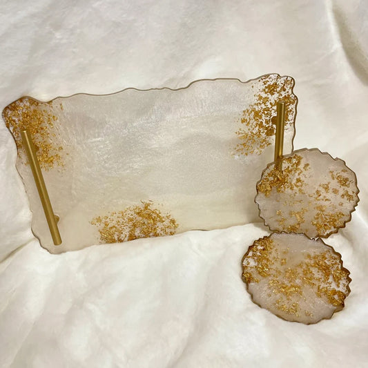 Regent Resin Coasters Set of 4 and Tray