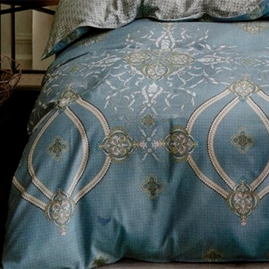 Ichiro Sky Blue Linen Full Soft Linen Duvet Cover Bed Sheets