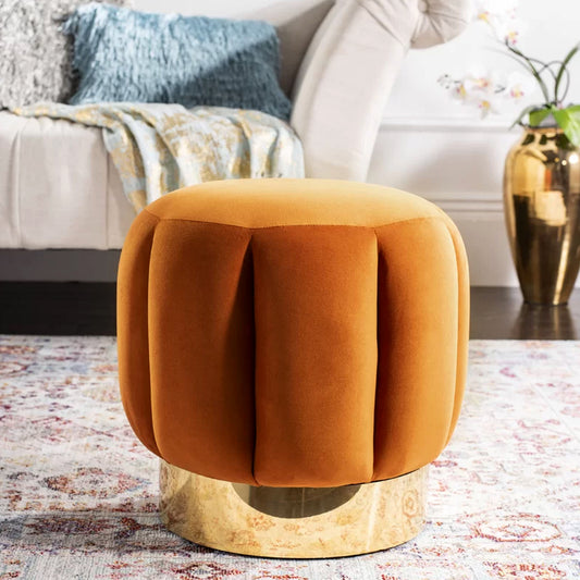 Dane Luxury Orange Ottomans Poufs