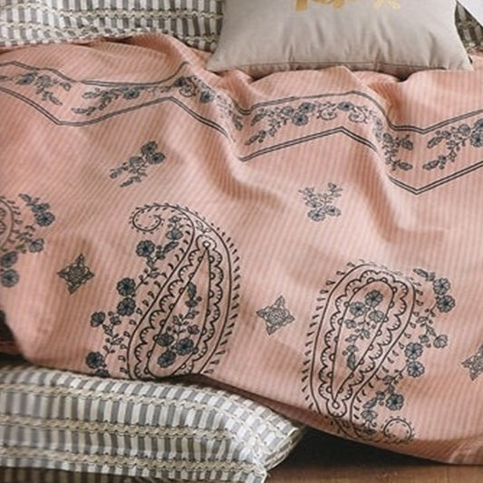 Kenji Peach Paisley Bed Sheets