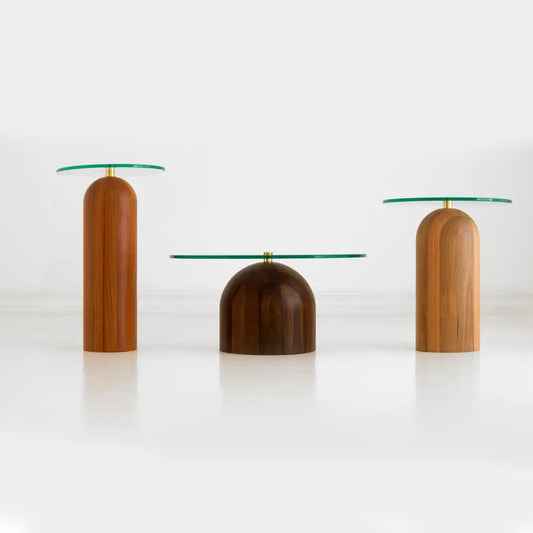 Lucinda Round Side Table with Glass Top