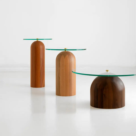 Lucinda Round Side Table with Glass Top