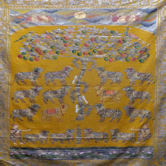 Akan Luxury Yellow Pichwai Painting
