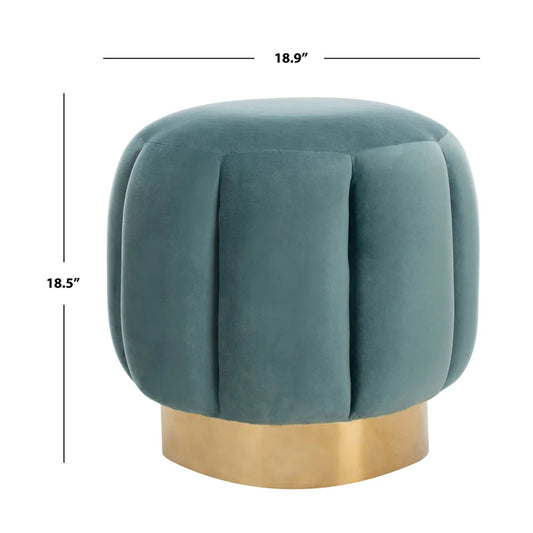 Lauren Blue Golden Metal Ottomans Poufs