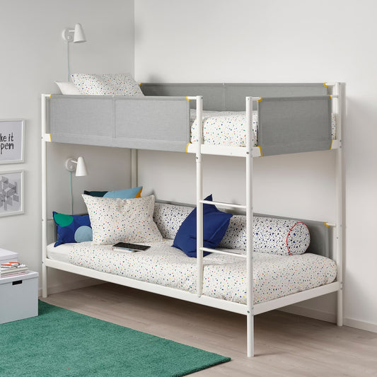 100% Solid Wood Mission Twin Over Full Bunk Bed, White