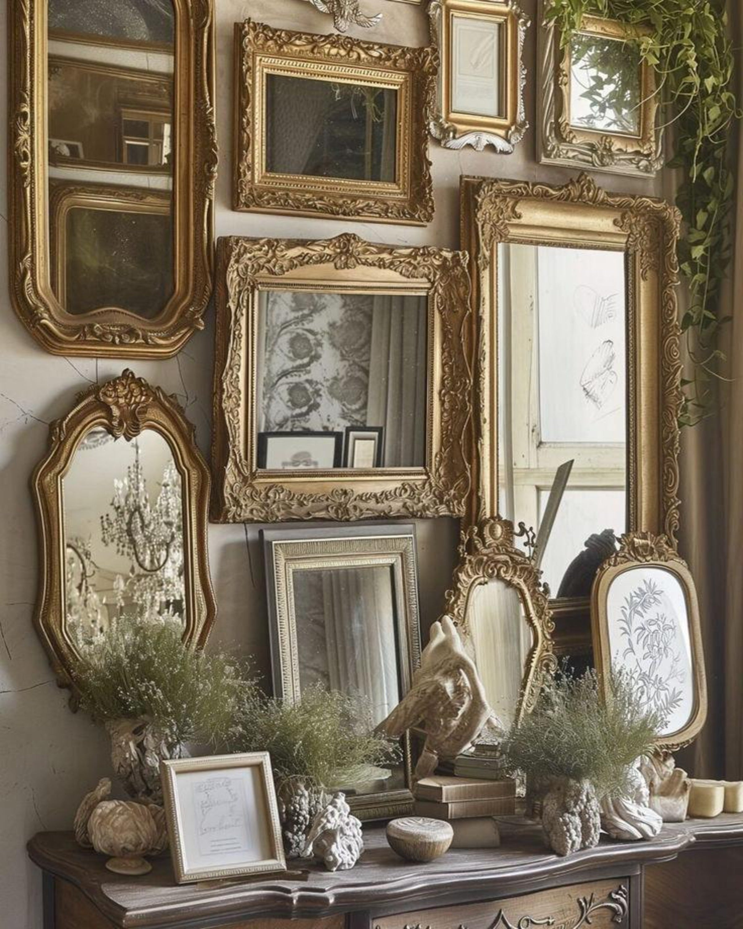 Cheval Luxury Gold Leaf Mirrors