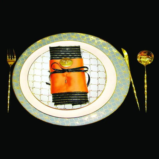 Gruneto Blue and White Dinner and Quarter Plates Set