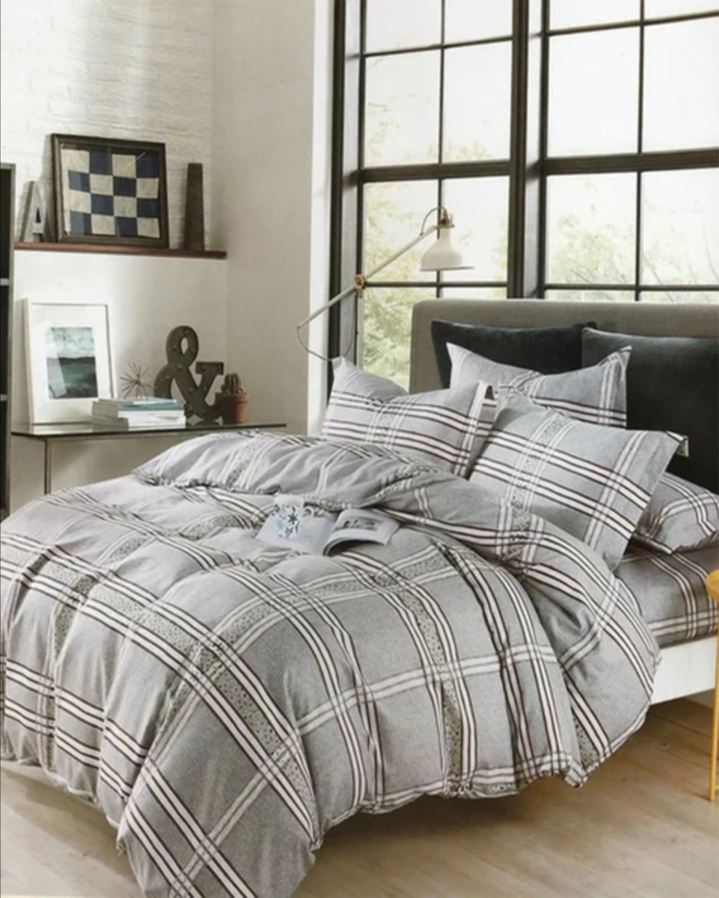 Keisuke Stylish Grey Bedsheet Set