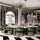 LEO MARBLE TOP WITH WOODEN BASE DINING TABLE