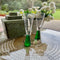 LUSH STYLISH CHAMPAGNE FLUTES WITH GREEN BASE GLASS SET