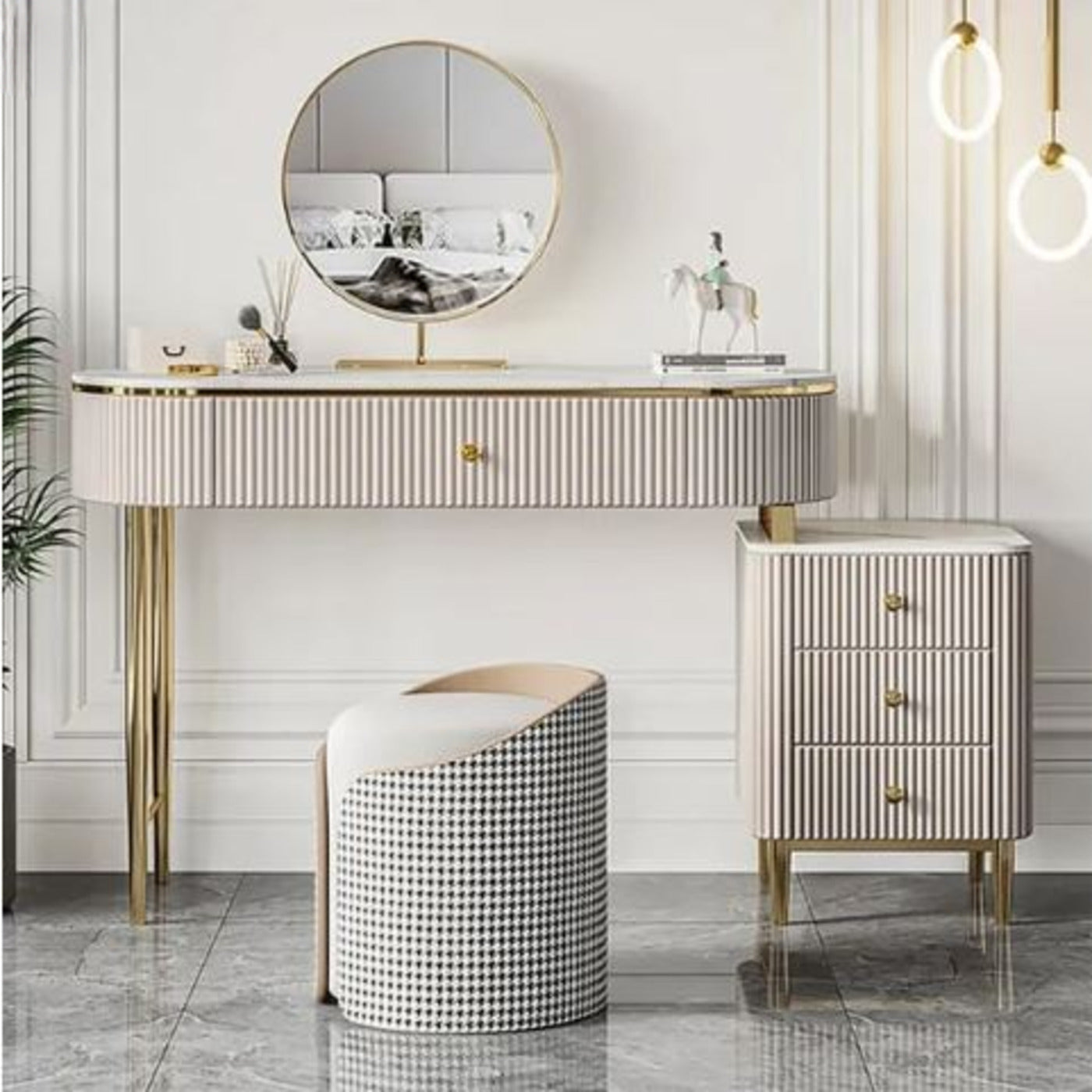 Luxury Gold Finish Dressing Table
