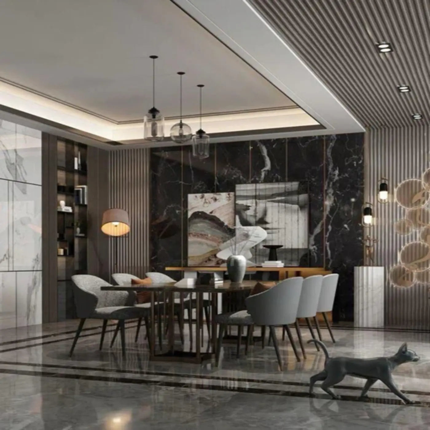 Modern Elegant Pedestal Dining Luxury Table