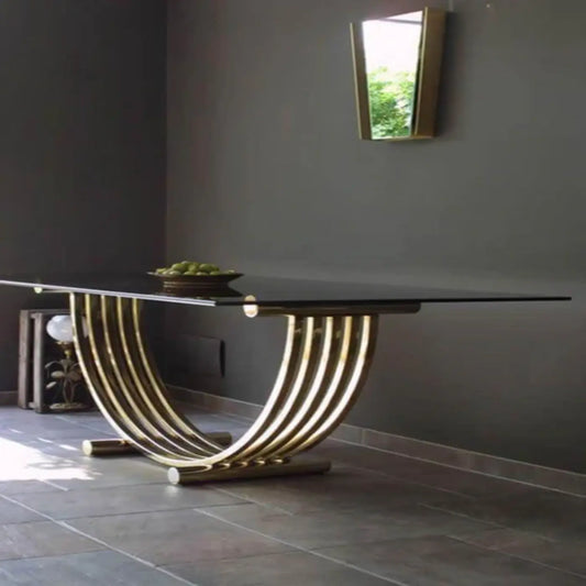 Trevor Black Glass Dining Table 