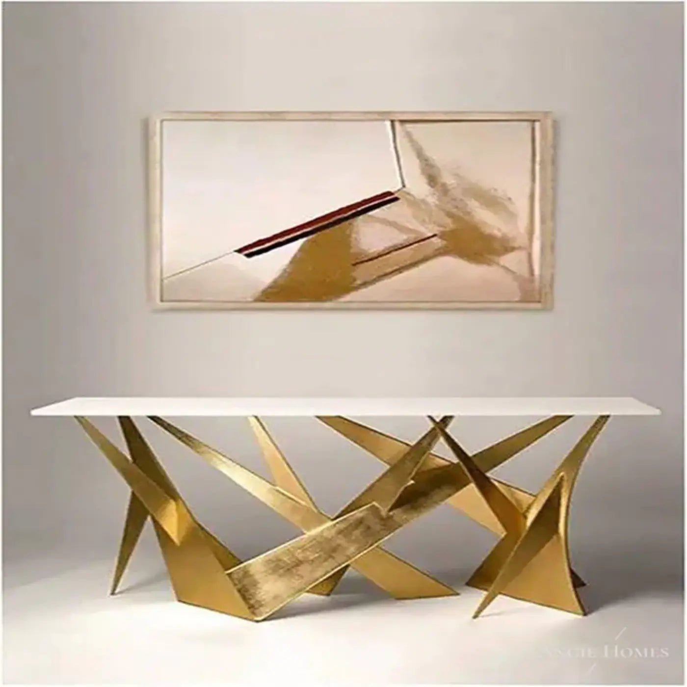 White Marble Top Console Table